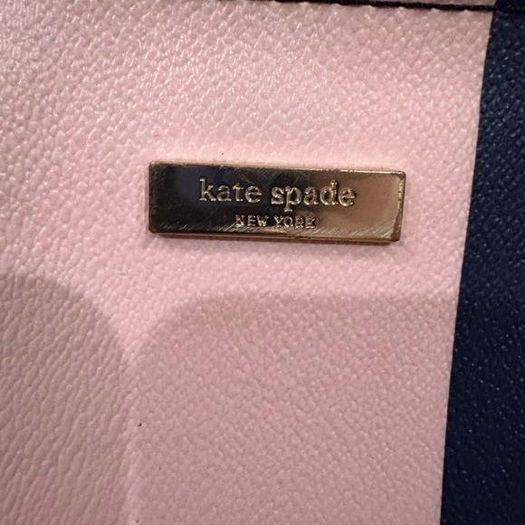Kate Spade Geometric Colorblock Pink and Navy Tote - Picture 3 of 7